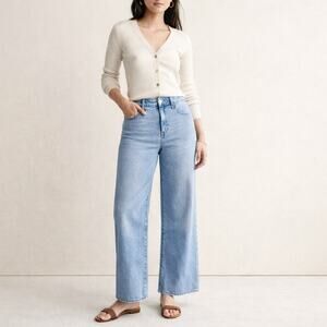 J.Crew Curvy Slim Wide-Leg Jeans Light Wash Size 30